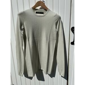 Frenckenberger Long Sleeve Longline Tee Shirt Sweater Medium Noble Frost Grey